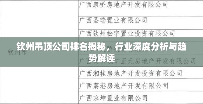 钦州吊顶公司排名揭秘，行业深度分析与趋势解读