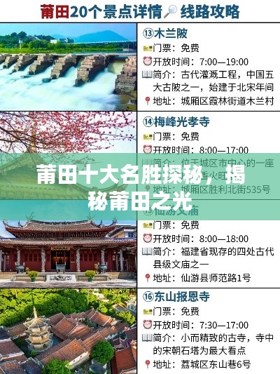 莆田十大名胜探秘，揭秘莆田之光